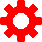 Gear in red